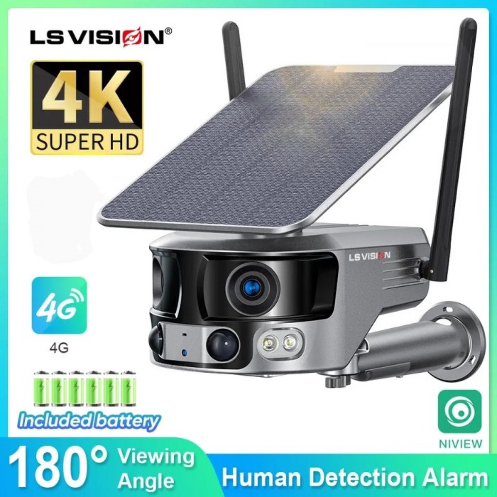 Jual CCTV 4G Simcard Panel Surya Lensa Ganda 180 | Shopee Indonesia