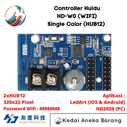 Jual Controller Huidu HD-W0 Wifi Running Text LED P10 Not HD-W00 HD-W03 ...