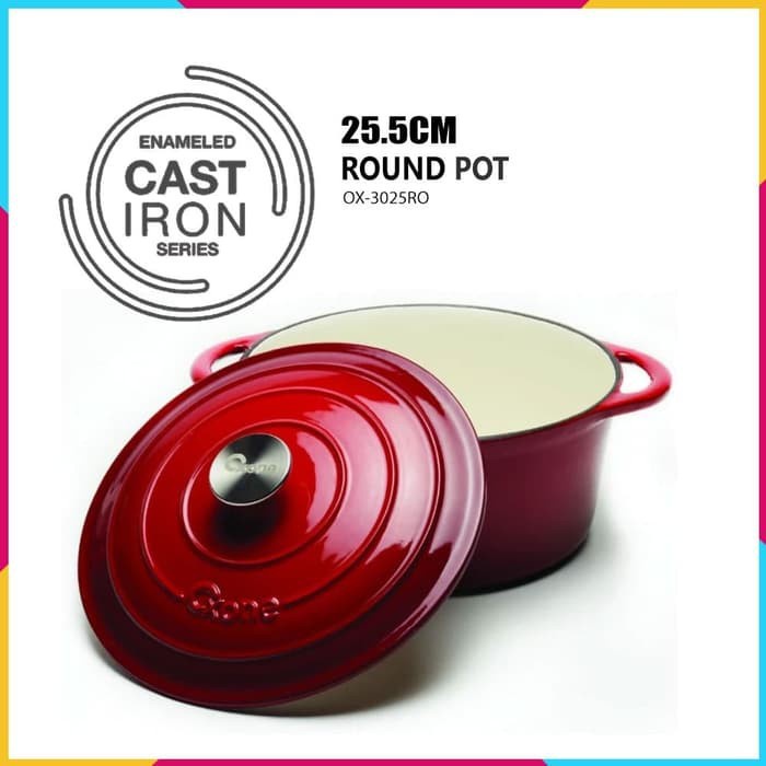 Jual OXONE OX-3025RO Panci Cast Iron Round Pot Enameled OX3025RO ...