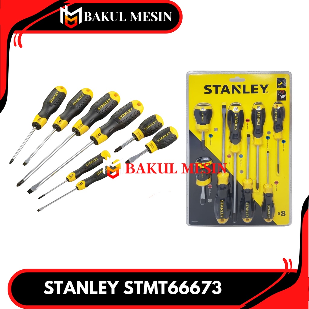 Jual STANLEY OBENG SET 8PCS CUSHION GRIP SCREWDRIVER SET STMT66673 ...