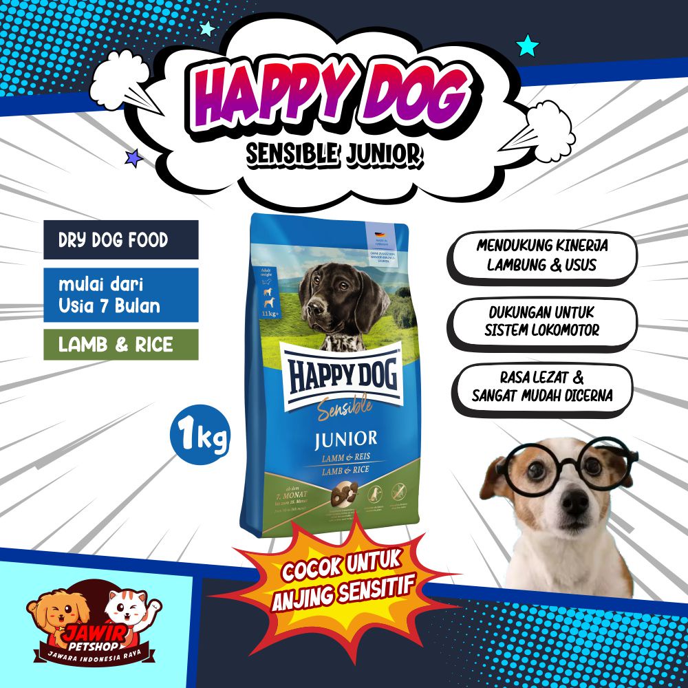 Jual Happy Dog SENSIBLE JUNIOR LAMB RICE 1kg food hd makanan