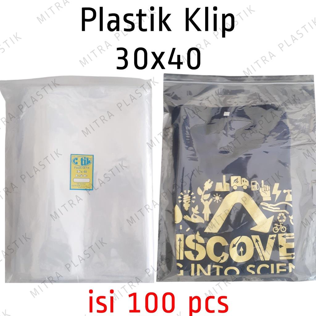 Jual Plastik Klip 30x40 Isi 100pcs Plastik Packing Baju Kaos Seal Zip Lock Cetik Shopee 0725