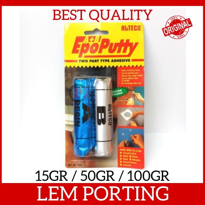 Jual ORIGINAL ALTECO Lem Epo Putty A+B Lem Porting 15 50 100 Gr ...