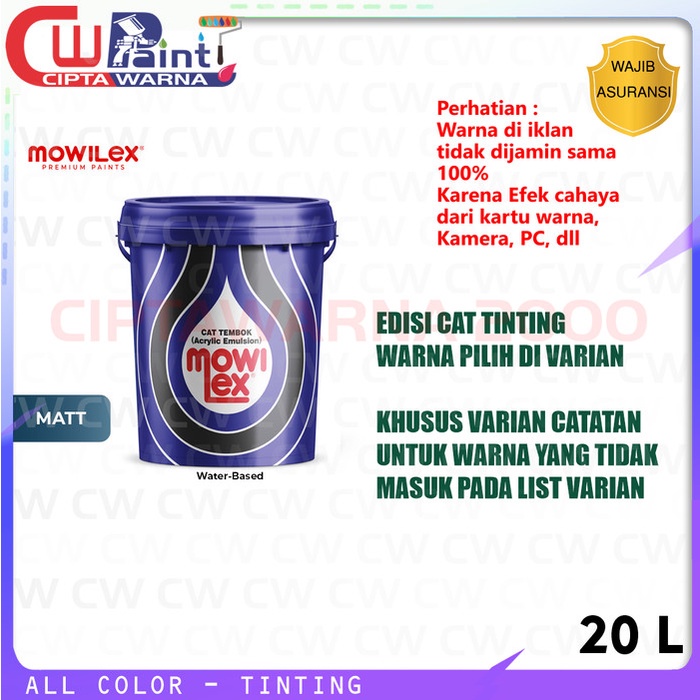 Jual Mowilex Emulsion Cat Tembok Semua Warna Khusus Interior 20l Shopee Indonesia 4600