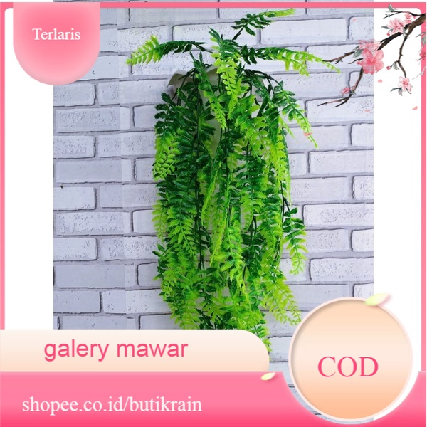 Jual Daun Rambat pakis artificial dengan pot dinding ombak+busa ...