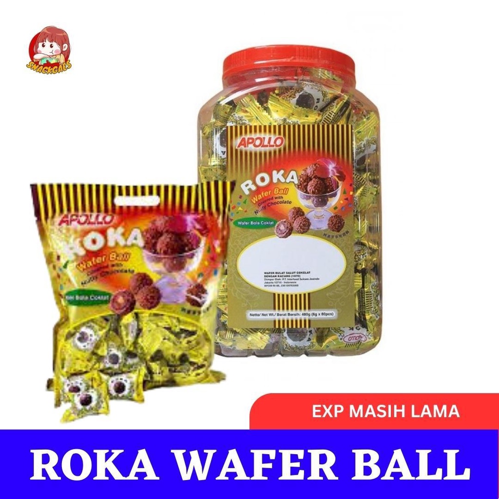 Jual Apollo Roka Wafer Ball Coklat Isi 50 Pcs Grosir Snack Shopee