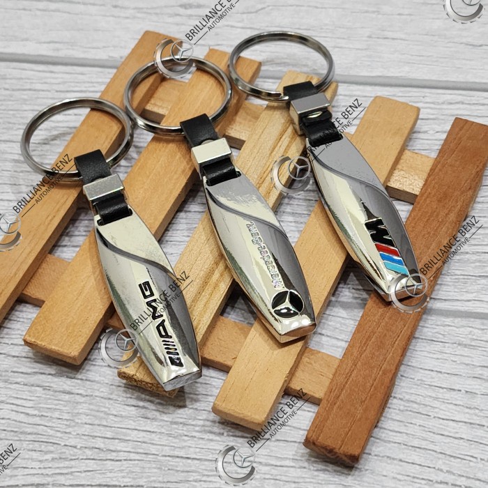 GANTUNGAN KUNCI MOBIL STAINLESS STEEL LOGO MERCEDESBENZ AMG BMW MPOWER AMG