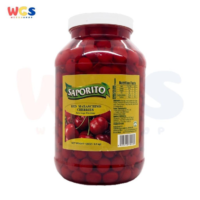 Jual Saporito Red Maraschino Chrerries With Stem Buah Cherry Tangkai ...