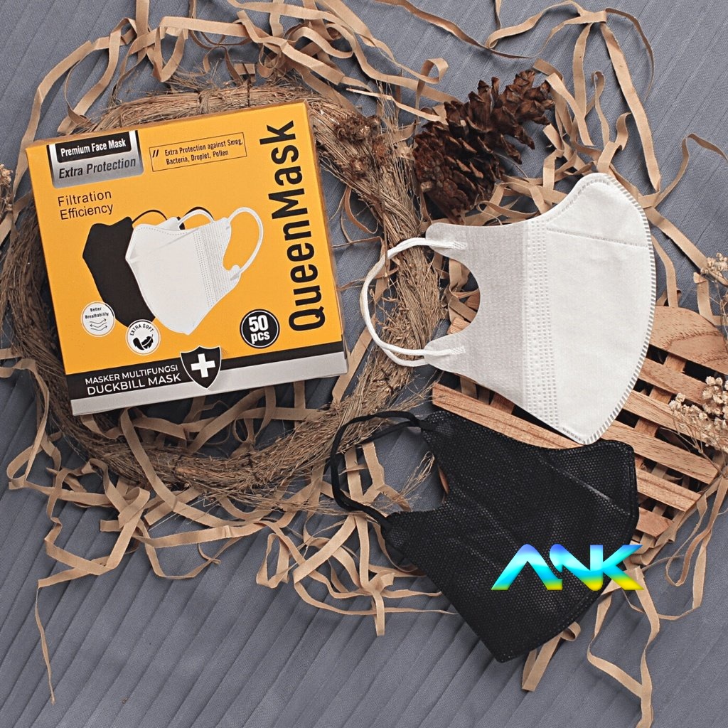 Jual ANEKASTORE07 Masker Duckbil 50 Pcs 3 Ply Warna Hitam Putih NO BOX ...
