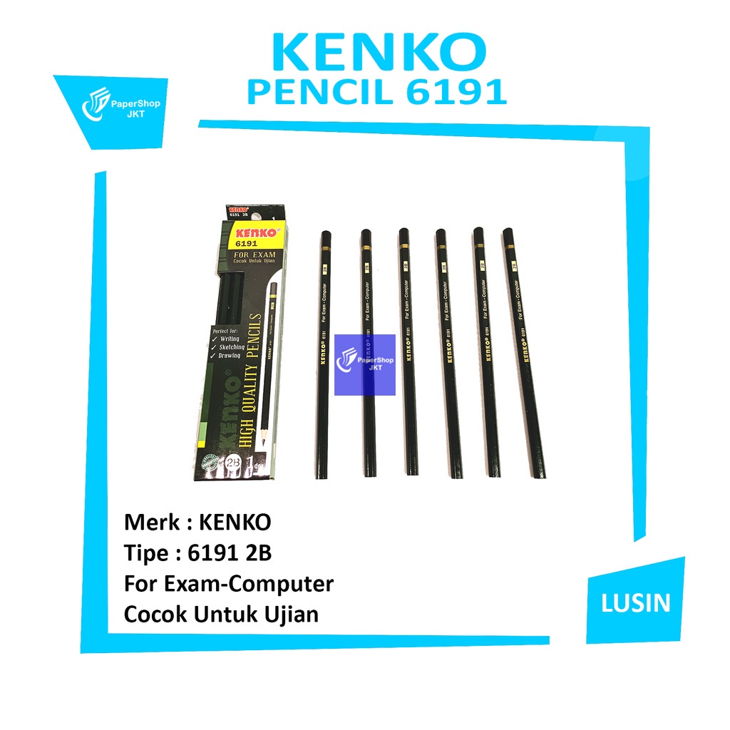 Jual KENKO - Pensil Tulis 6191 - 2B Pensil Ujian - Lusin | Shopee Indonesia
