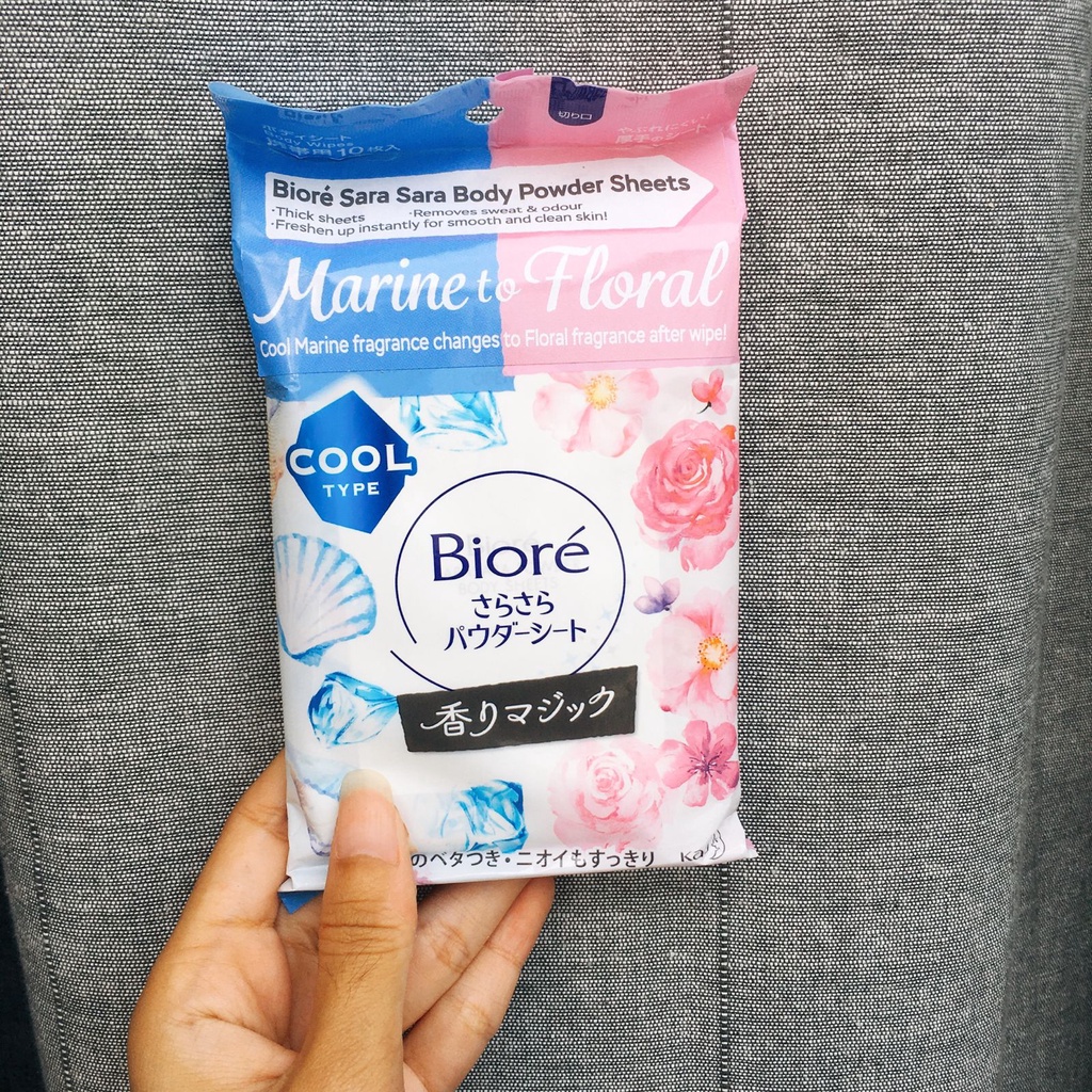 Jual Biore Refreshing Body Powder Sheet 10's TISSUE BADAN | Shopee ...