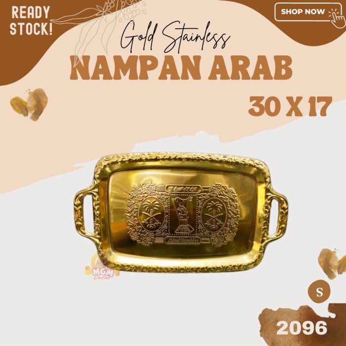 Jual Nampan Arab Emas Nampan Emas Nampan Gold Arab 30x17cm Kecil Shopee Indonesia 7079