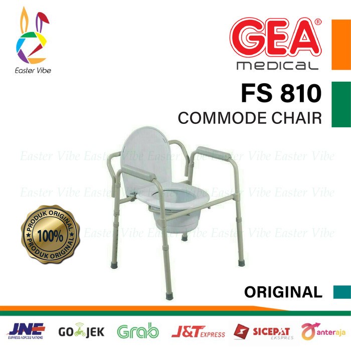 Jual GEA FS 810 COMMODE CHAIR KURSI BAB BAK MANULA LANSIA | Shopee ...