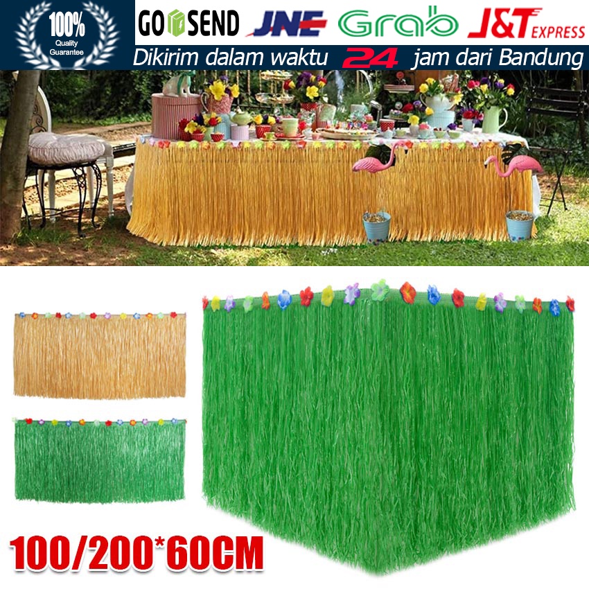 Jual 60CM Pesta Hawaii Tropis Dekorasi Meja / Skriting Meja / Rok Meja