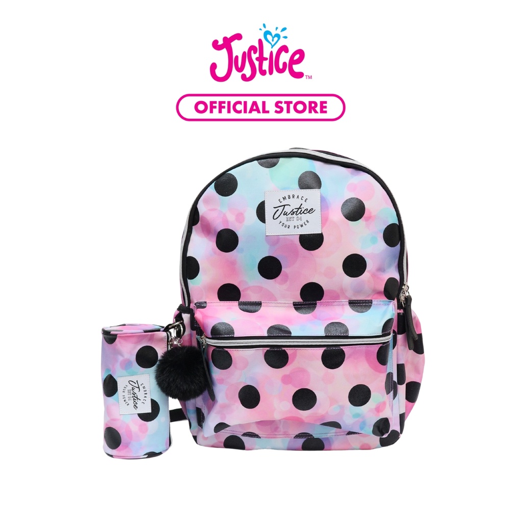 justice polka dot mini backpack Girl's 2-Piece Bundle Pawsitivity 2-Sided & Lunch Tot  go style shell love. Mini Backpacks Small Jean Backpack