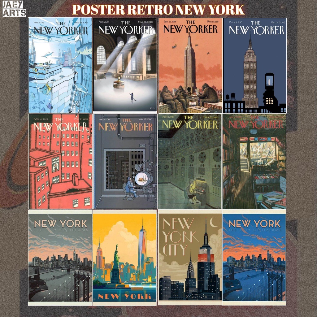 Jual Pcs Poster Dinding Murah Poster Retro New York City