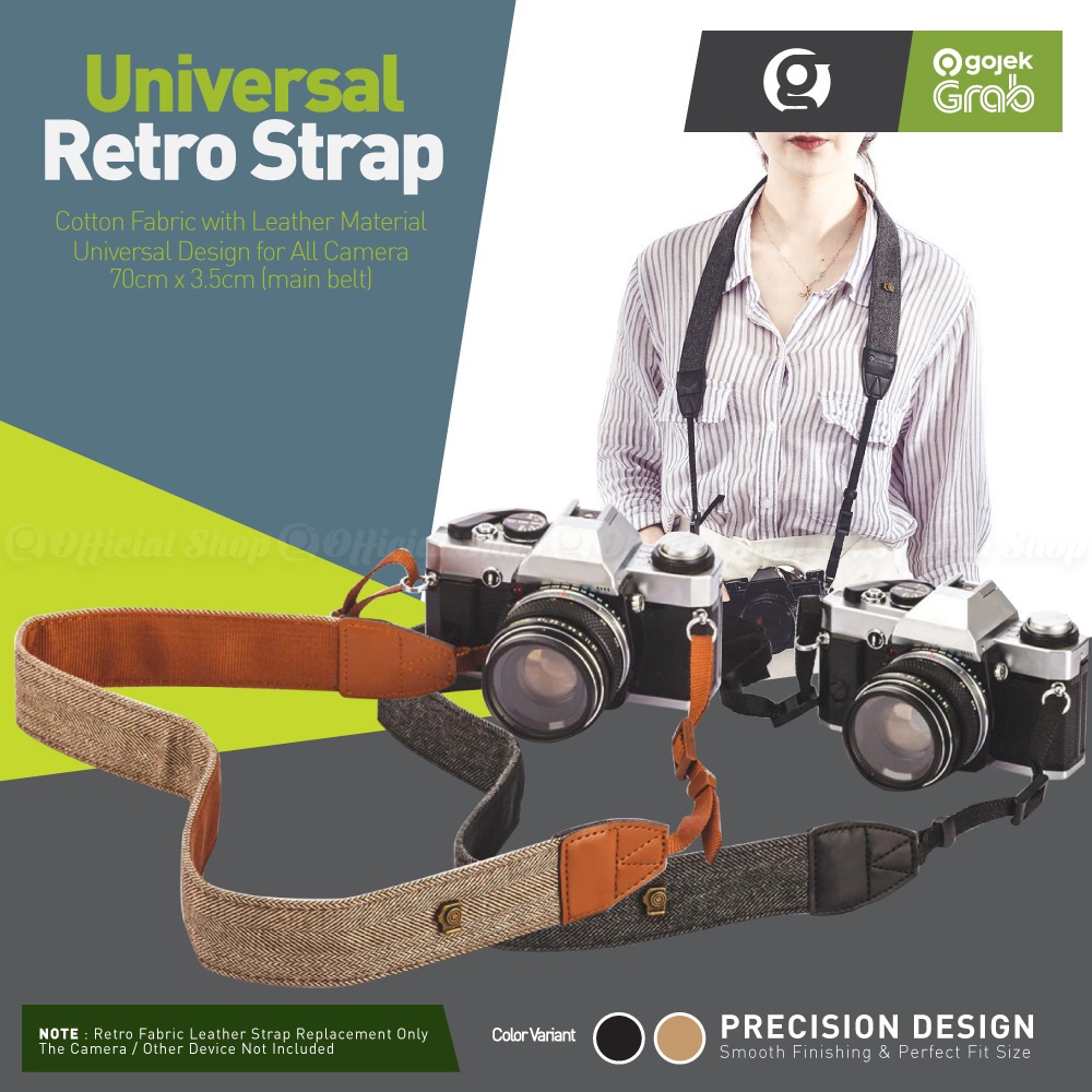 Jual Neck Strap Kamera Retro Vintage 1.4m Tali Shoulder / Leher for