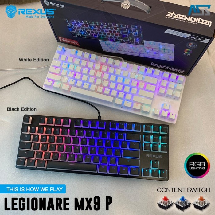 Jual REXUS MX9P Mechanical Pudding Keyaps - GAMING KEYBOARD - Putih ...