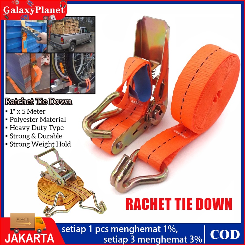 Jual Rachet Tie Down Meter Trek Belt Rachet Tie Down Cargo Lashing Belt Tali Pengikat