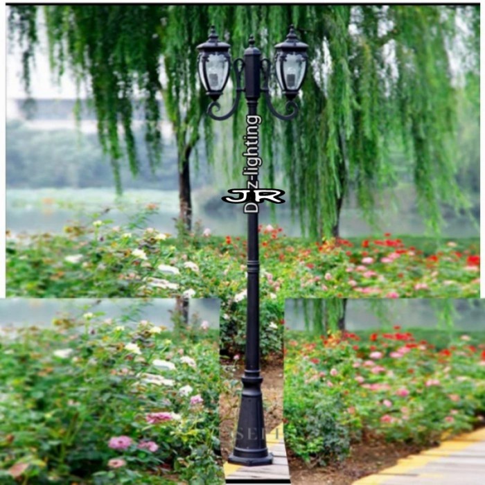 Jual Lampu Taman Tiang Outdoor-lampu Taman Klasik TP1178 A17T2 - Gold ...