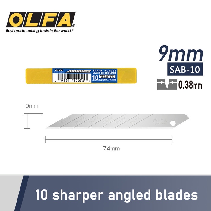 Jual OLFA SAB-10 Refill Pisau Cutter Kaca Film 9 mm 30 Derajat (10pcs ...