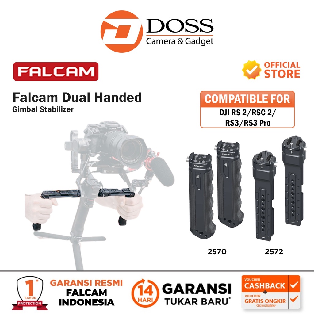 Jual Falcam Dual Handed Gimbal Stabilizer for DJI RS 2/RSC 2/RS3/RS3 ...