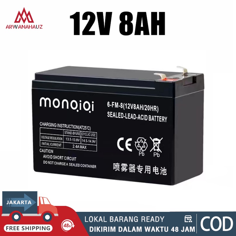 Jual Aki Kering Original 12V 8AH /Aki Solar Panel 12V 8 AH Baterai Aki