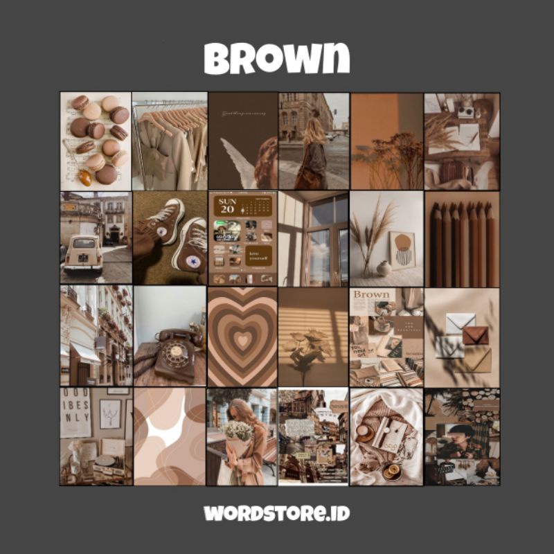 Jual Poster Dinding Aesthetic Poster Dinding Brown Series Pcs Shopee Indonesia