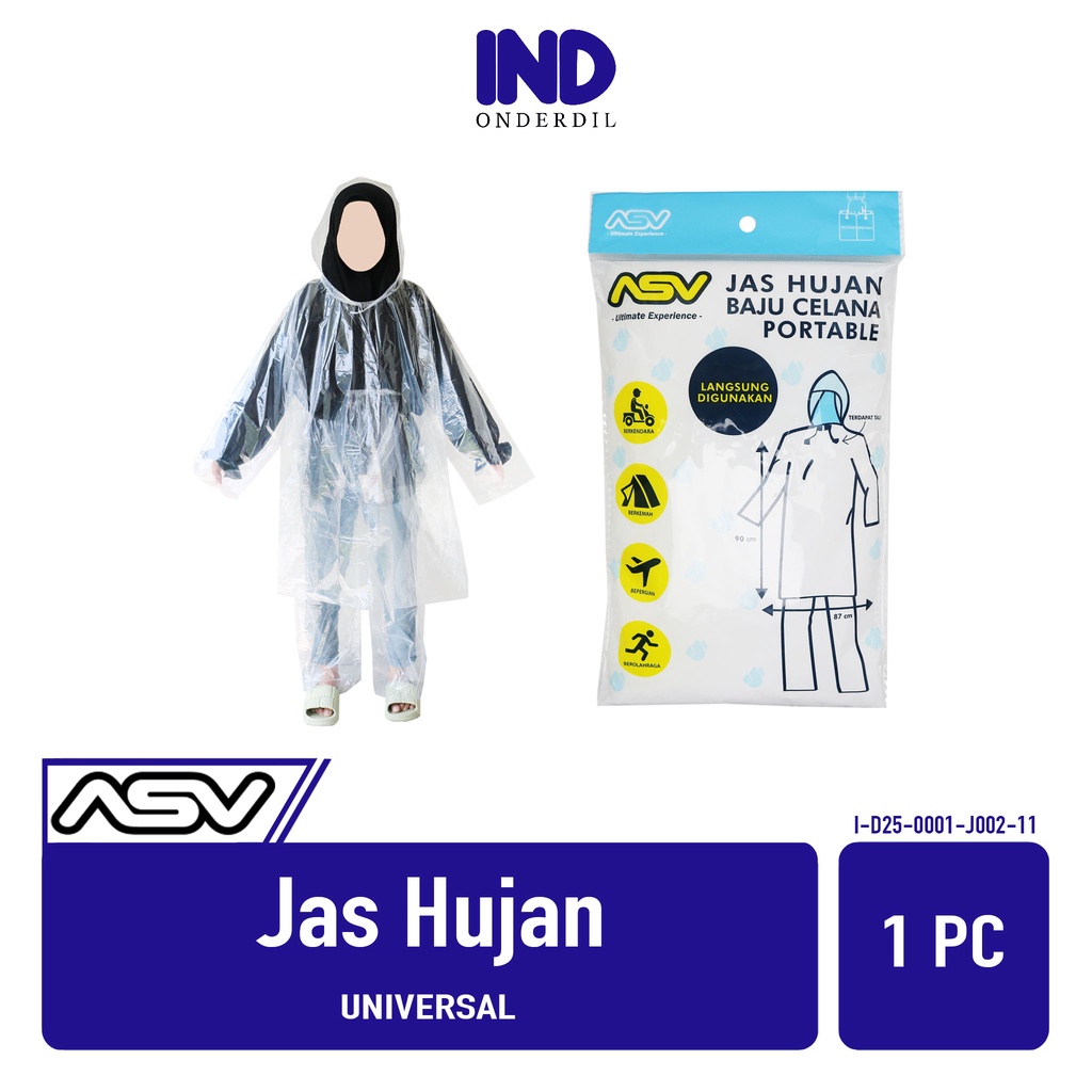 Jual Jas Hujan Plastik Merk Asv Bening Transparan Stelan Setelan Baju