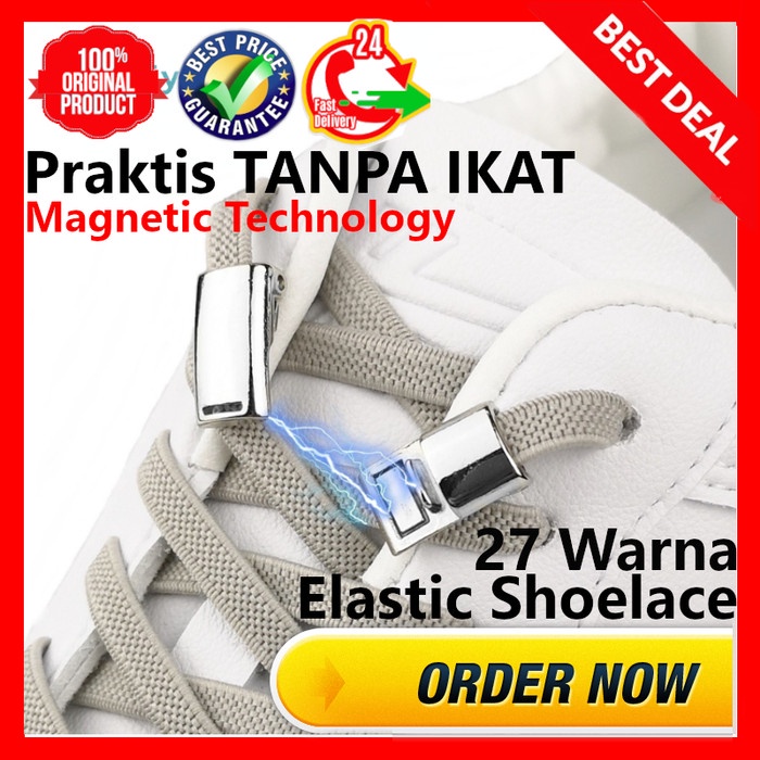 Jual Tali Sepatu Elastis Simple / Lazy Shoelace PREMIUM