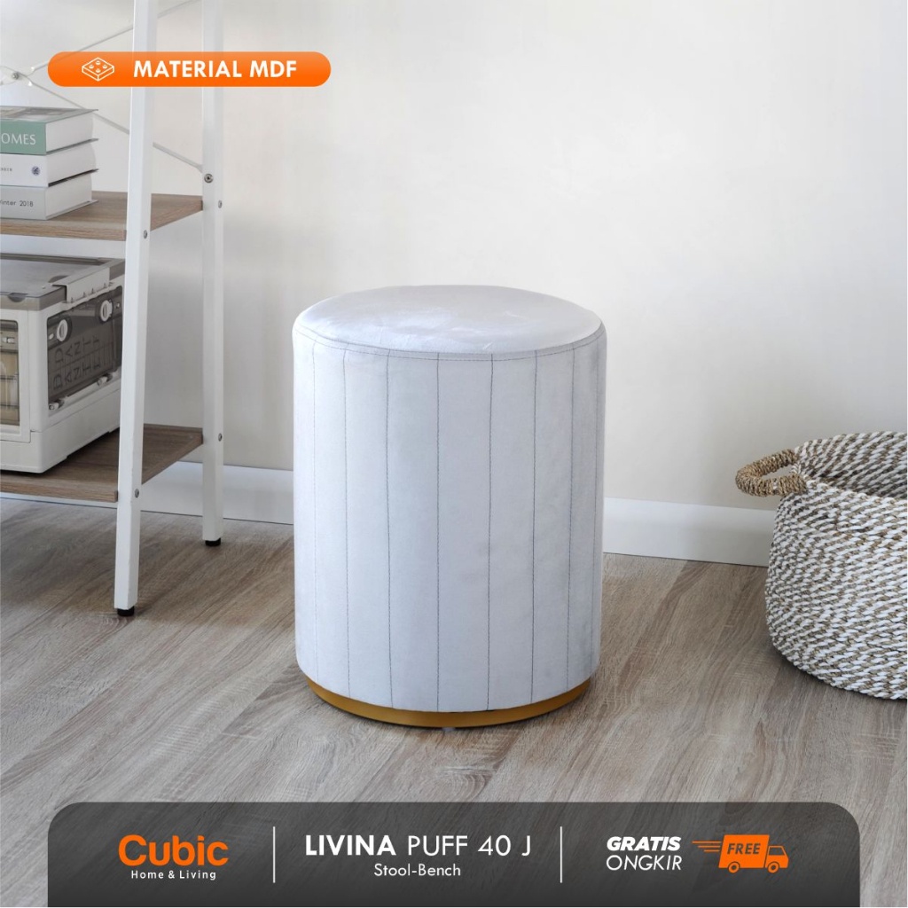 Jual Cubic Puff Sofa Minimalis Kursi Stool Bulat Livina Puff J