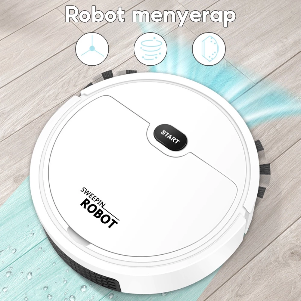 SMART SWEEPING ROBOT 3 IN 1 SAPU PENYEDOT DEBU PEL PEMBERSIH DEBU LANTAI ROBOT VACUUM CLEANER / penyedot debu rumah / robot sapu dan pel otomatis