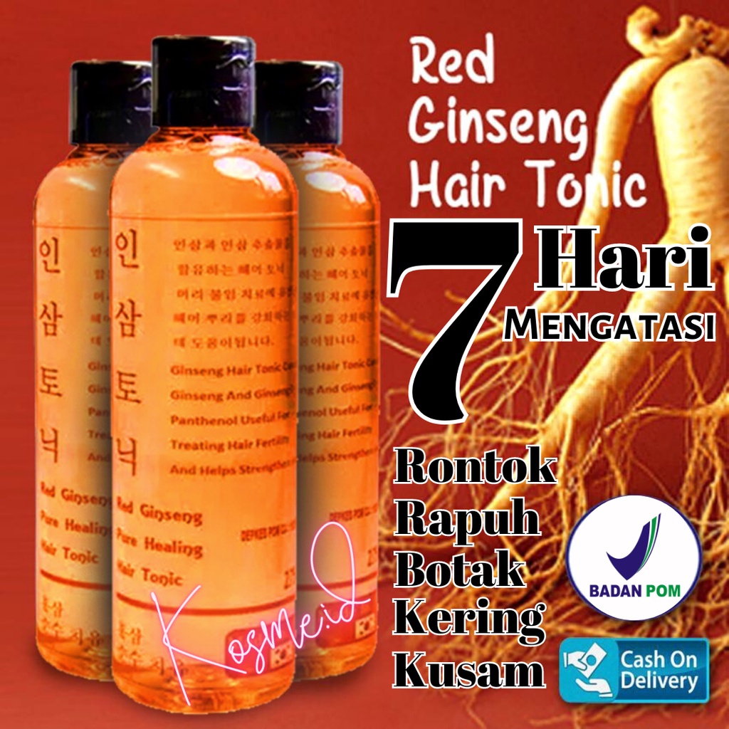 Jual Toner Rambut Rontok Red Ginseng HAIR TONIC Korea BPOM Perawatan ...