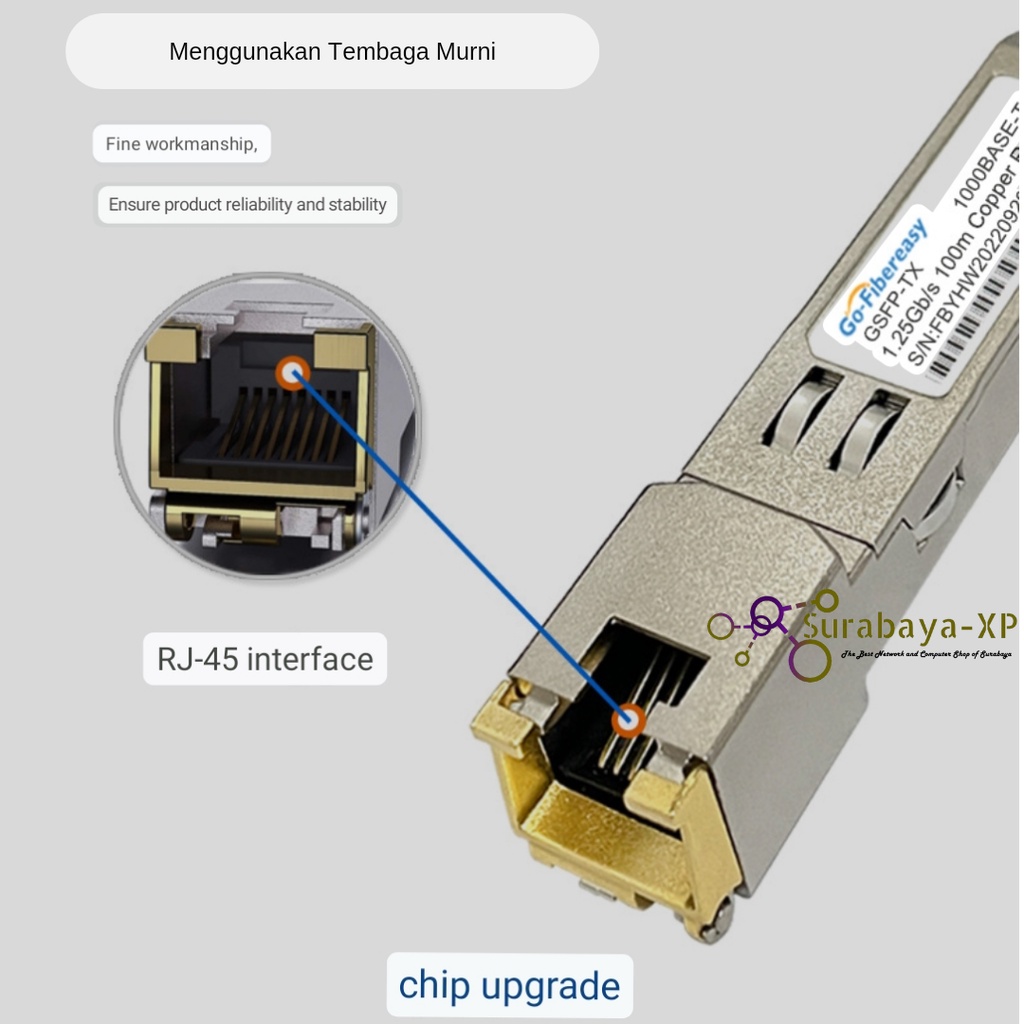 Jual SFP RJ45 1.25g Gigabit Support Mikrotik Huawei OLT HIOSO | Shopee ...