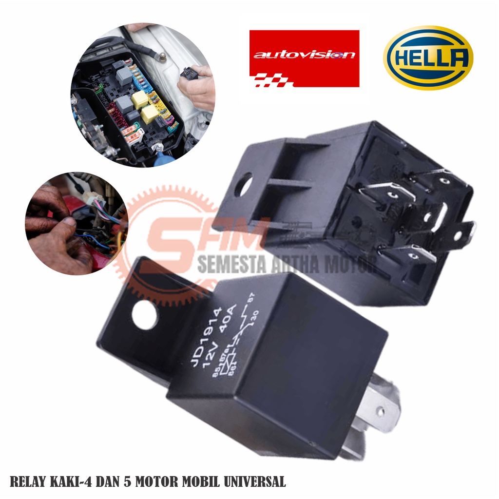 Jual Relay 12V 35A 40A Kaki 4 dan 5 Riley Klakson Lampu Sorot Motor ...