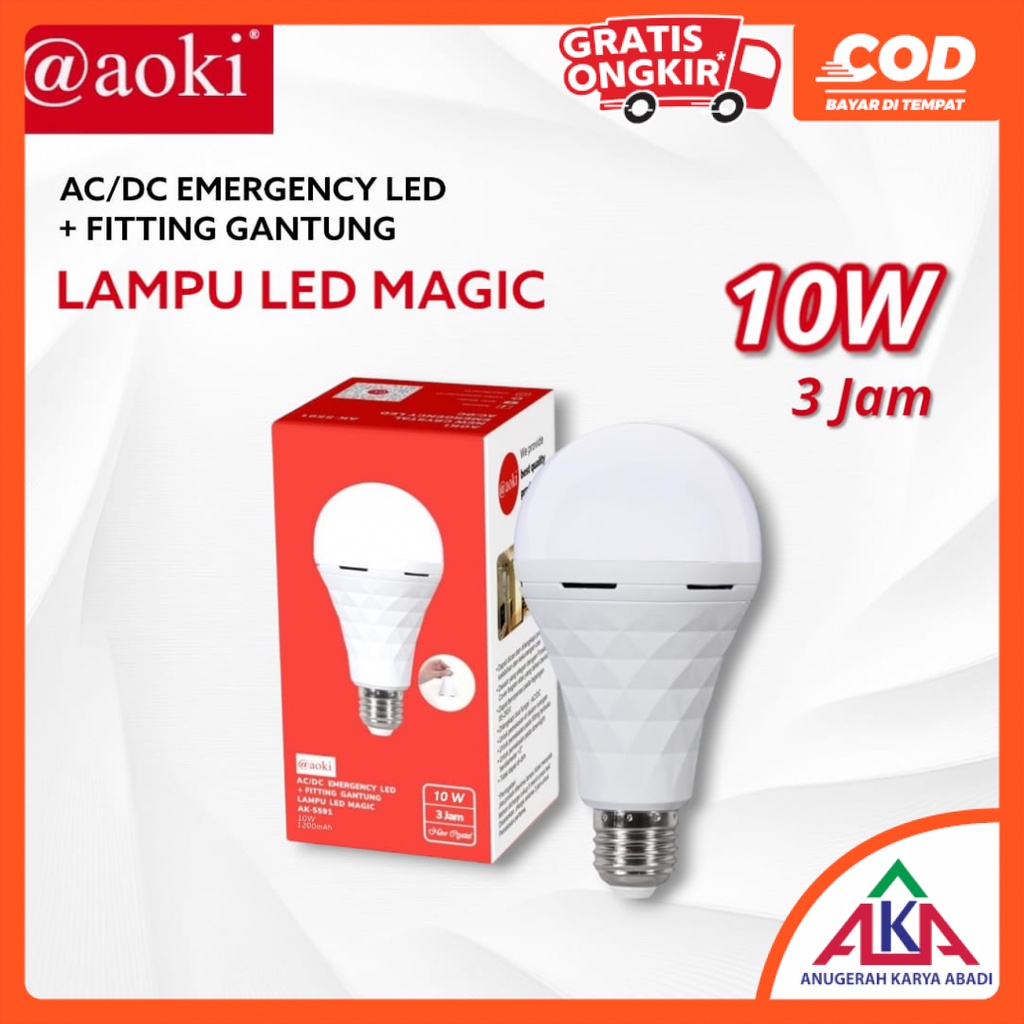 Jual Bohlam Lampu LED AOKI New Crystal MAGIC Emergency AC DC 10 / 15 ...