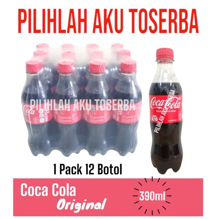 Jual Coca Cola Original BOTOL PET 390 ml - ( HARGA 1 PACK ISI 12 botol ...