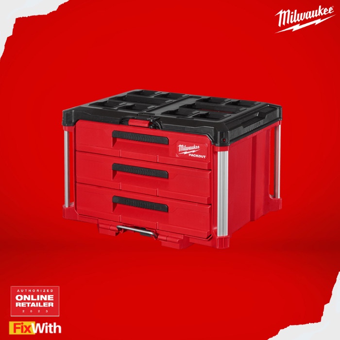 Jual Packout 3 Drawer Tool Box Milwaukee 48228443 Toolbox 3 Susun Kotak