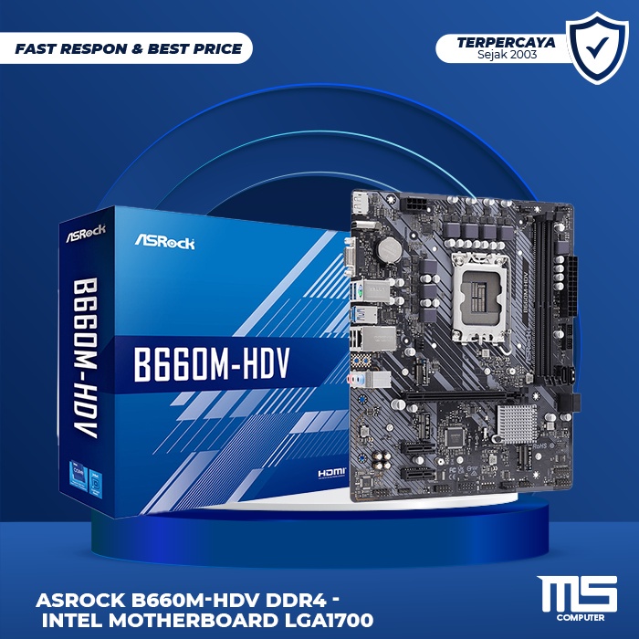 Jual ASRock B660MHDV DDR4 Intel Motherboard LGA1700 Shopee Indonesia