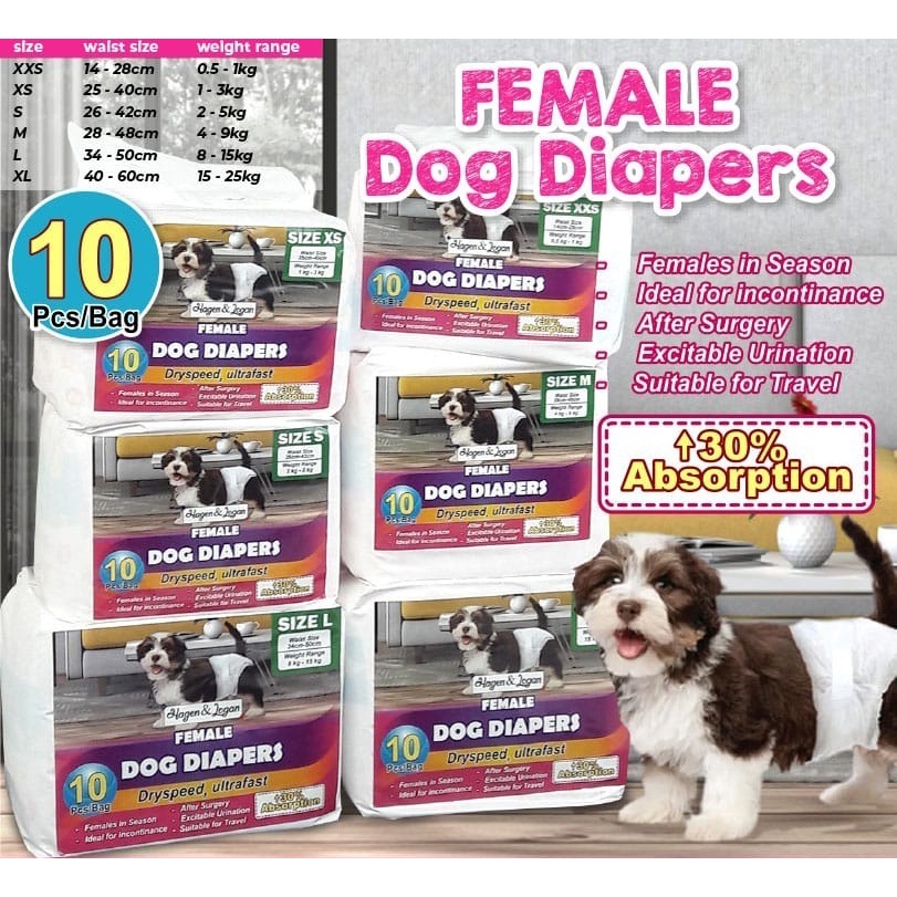 Jual Female Dog Diapers Size XXS to XL Popok / Pampers Anjing Betina