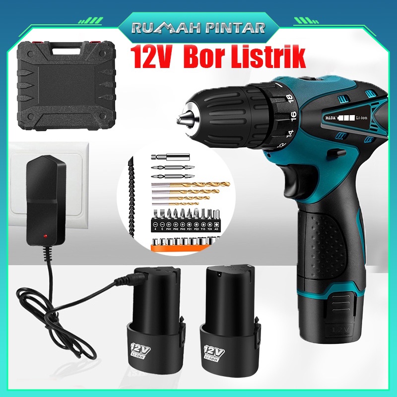 HILDA Electric Drill Cordless Screwdriver Lithium Battery Mini