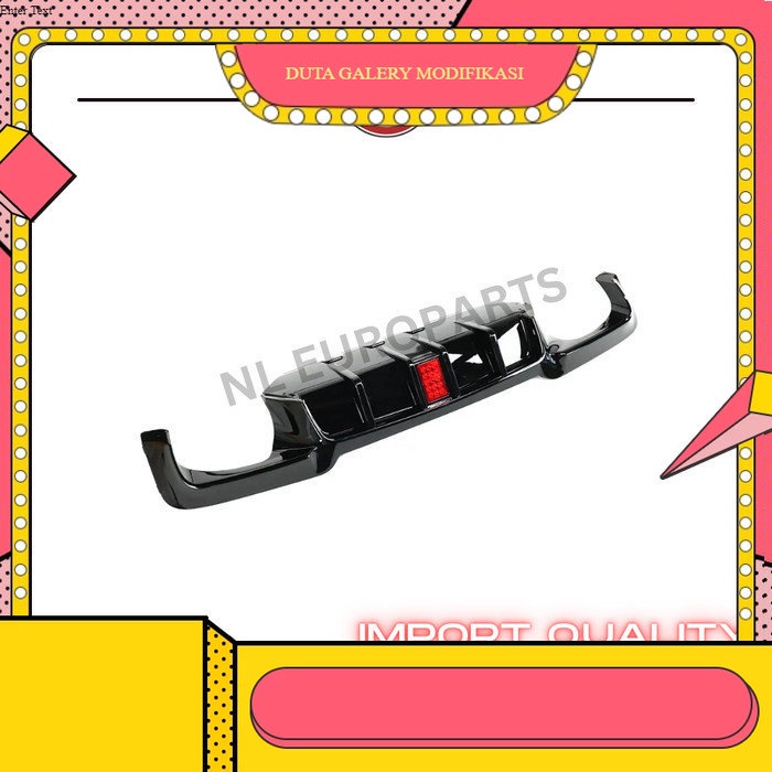 Jual BMW F10 Diffuser with Rear LED Light QUAD EXIT Diffuser Black ...
