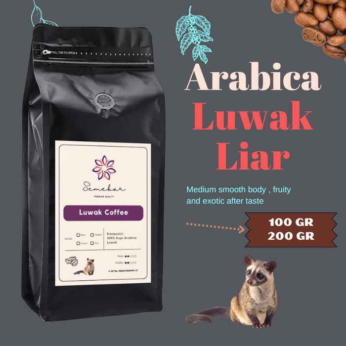 Jual Kopi Luwak Liar Arabica Aceh Gayo Coffee Asli Gram Fresh By Semekar Gram Shopee