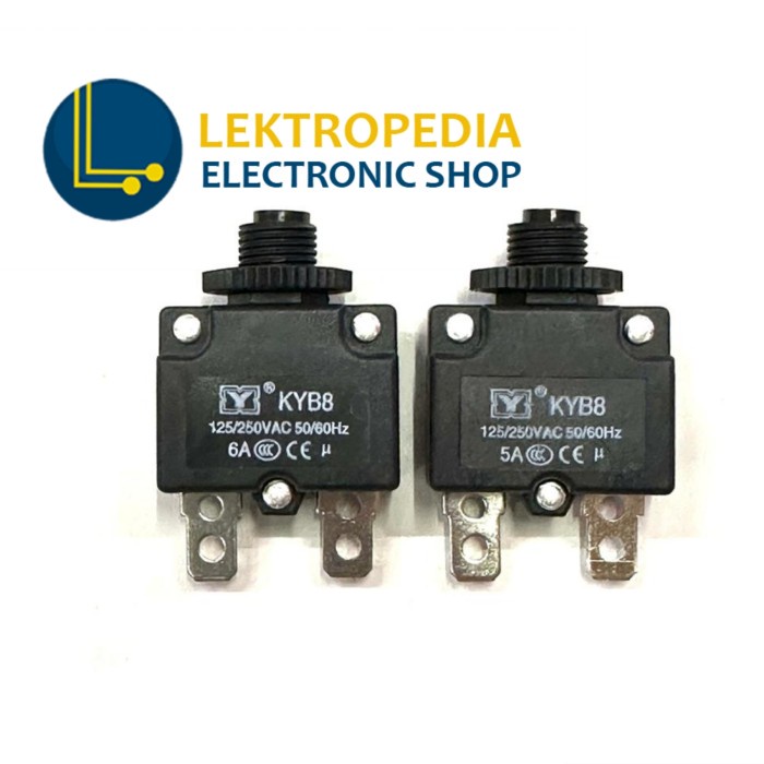 Jual Circuit Breaker 5A 6A Push Button Overload Protector 5 6 A 125 ...