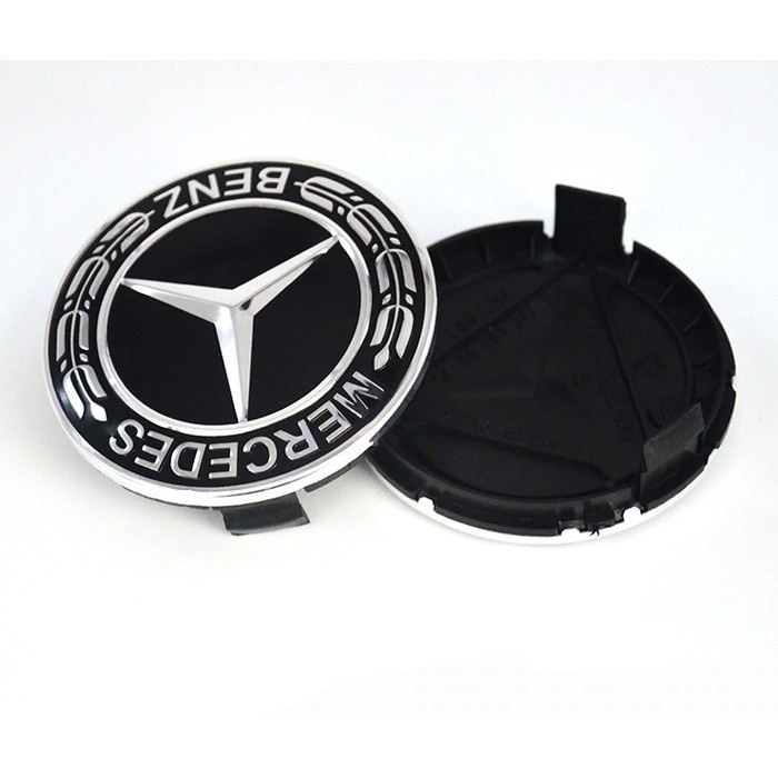 Jual MERCEDES BENZ WHEEL CENTER CAP ATAU DOP RODA VELG HITAM SILVER ...