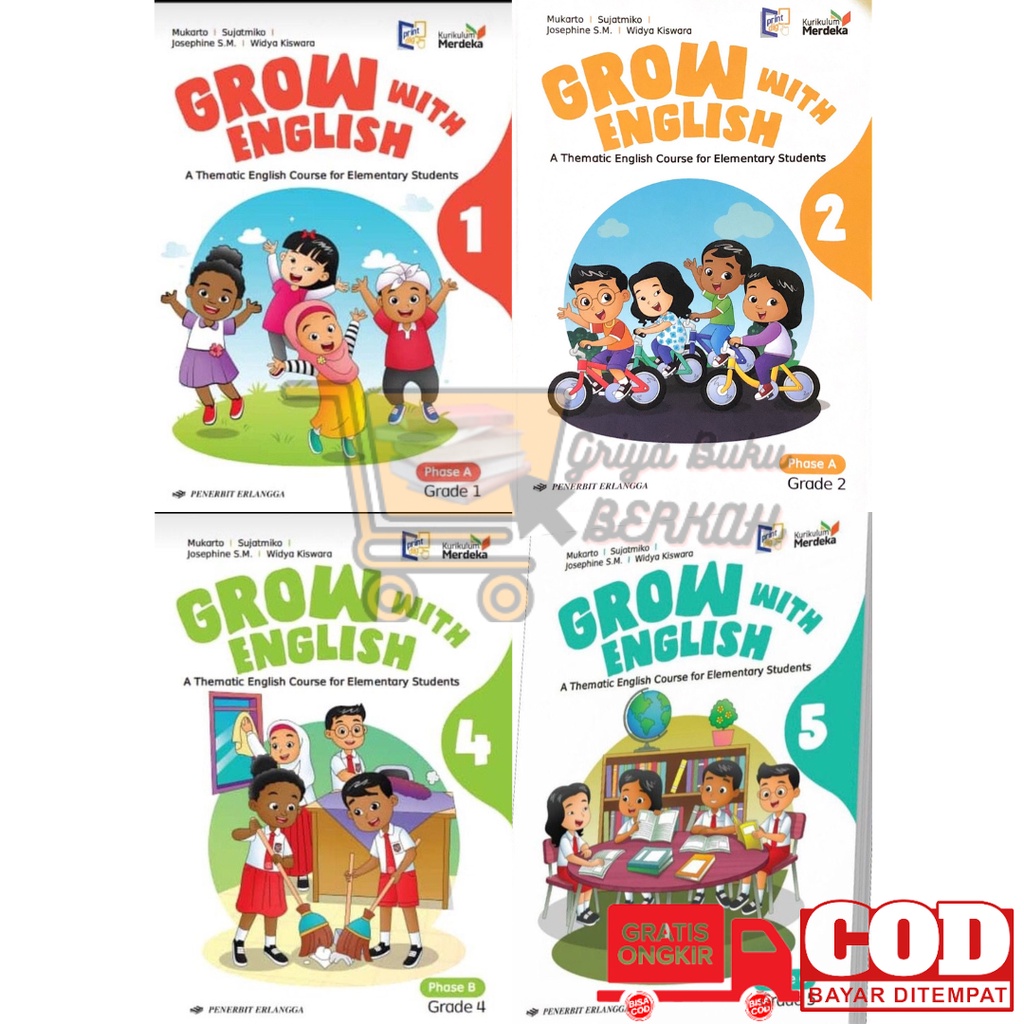 Jual Buku Grow With English SD/MI Kelas 1 2 3 4 5 6 Penerbit Erlangga ...