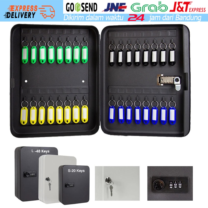 Jual 20/48 Keys Kotak Tempat Kunci / Wall Mount Safe Security Cabinet ...
