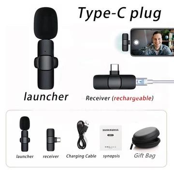 Topspot Mikrofon Nirkabel Lavalier Mic Portabel Audio Video Pembuatan Rekaman Wireless
