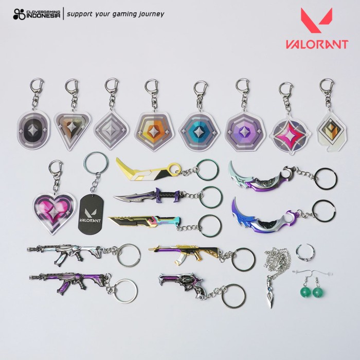 Jual Keychain Valorant Rank Acrylic Gantungan Kunci Accesories Video