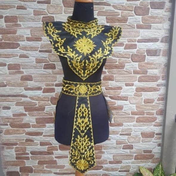 Jual renda bordir asesoris tari motip kiansantang - hitam gold | Shopee ...